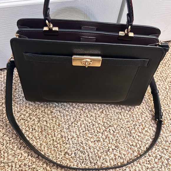 Coach Lane Carryall top handle / crossbody - black with gold hardware - Picture 2 of 9